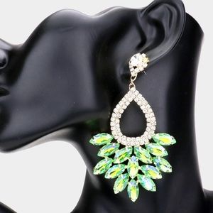 COPY - Marquise Crystal Cluster Rhinestone Evening Dangle Earrings
